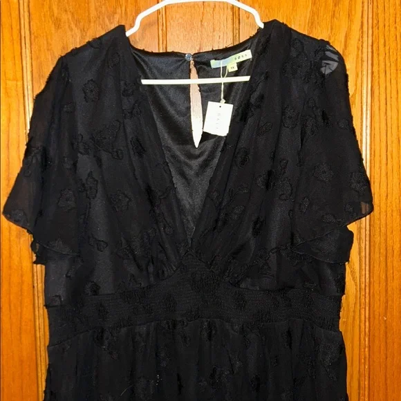 Baltic Born NWT Evelyn Smocked Black long maxi dress Size 1X - Picture 5 of 5